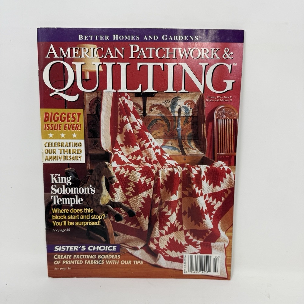 American Patchwork &‎ Quilting Magazine February 1996 Issue 18 - Vintage Sewing